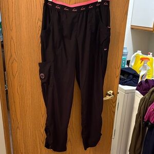 Koi Black Cargo Scrub Pants